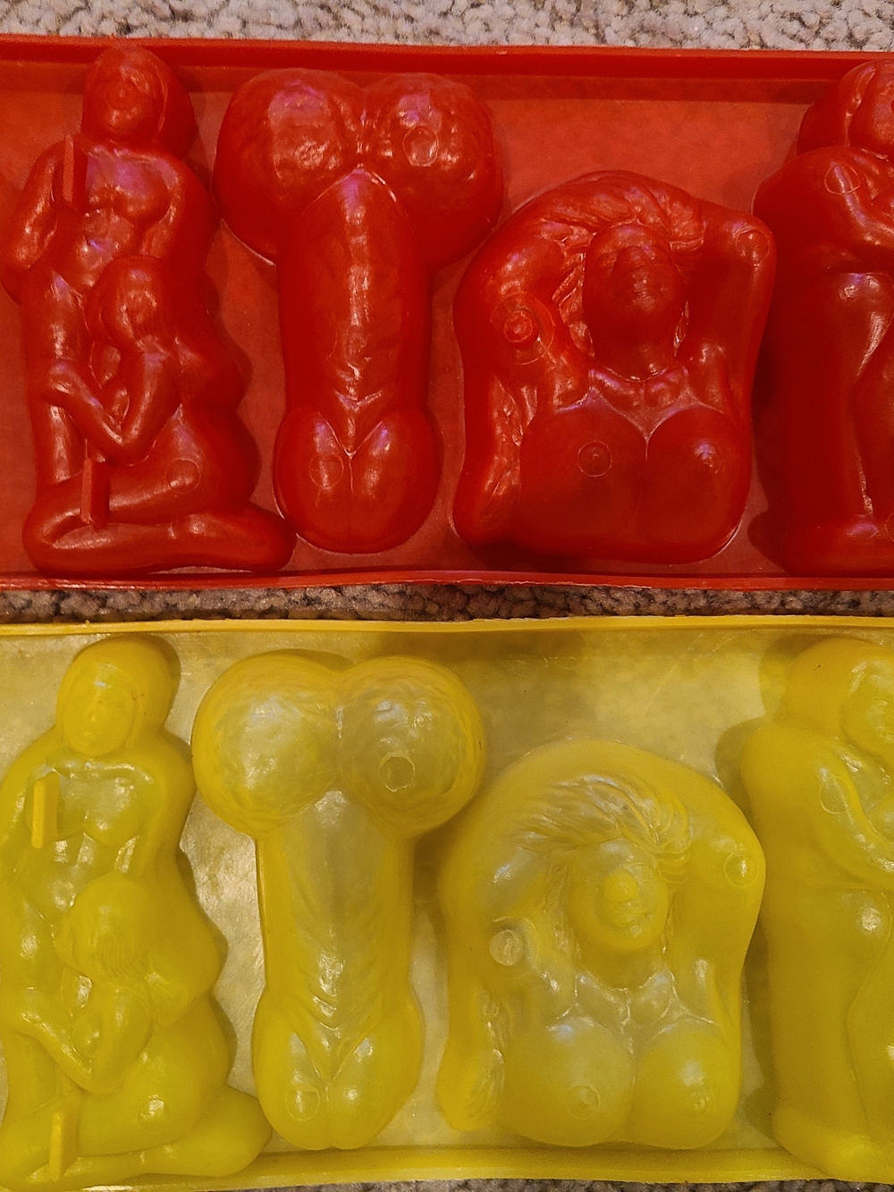 Red & Yellow Body-Shaped Chocolate Candy Or Soap Molds